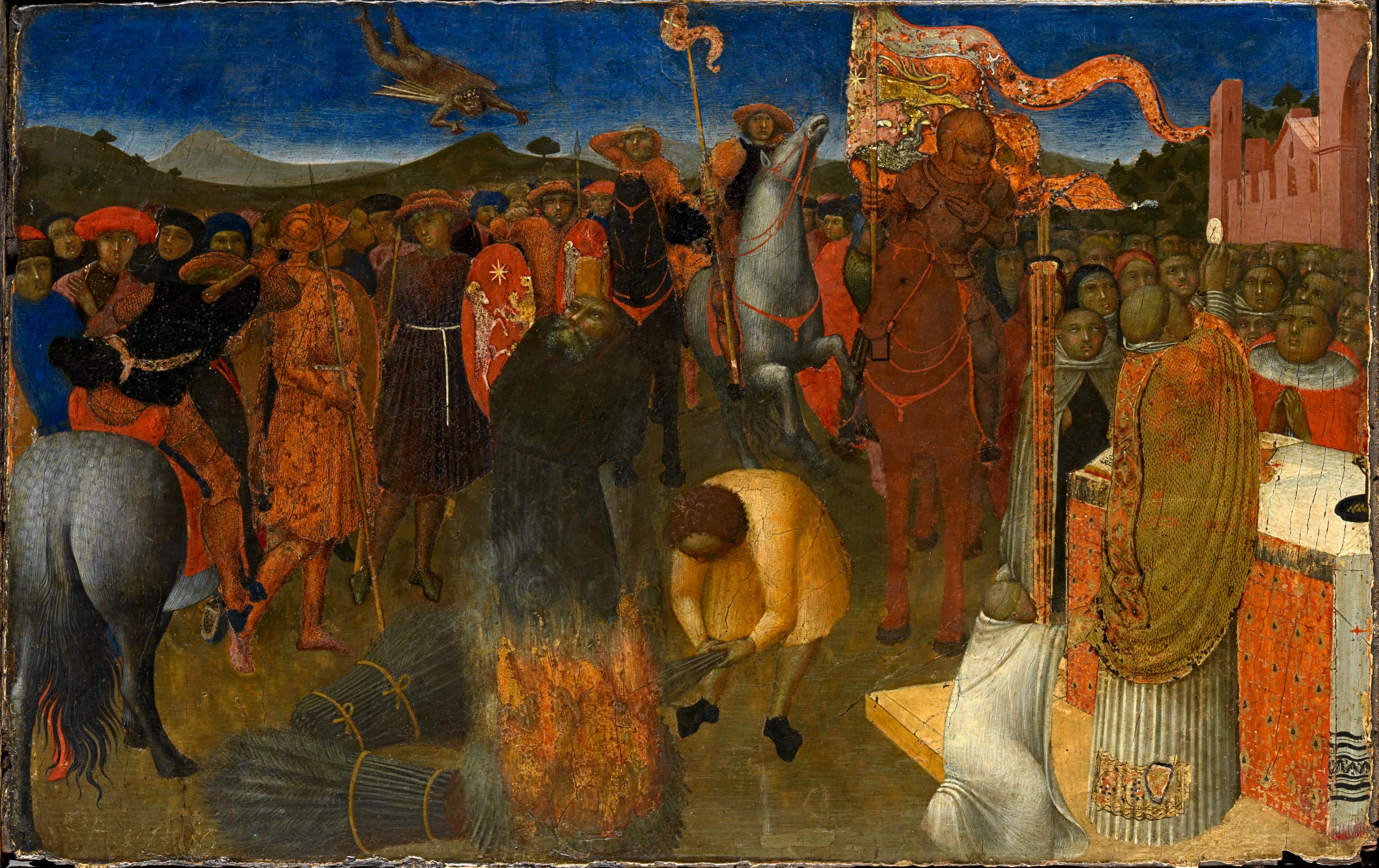 Le bûcher d'un hérétique - Sassetta image 1 tableau peint à l’huile sur toile