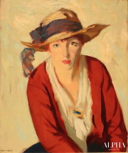 Le chapeau de plage - Robert Henri - Reproductions de tableaux et peintures haut de gamme