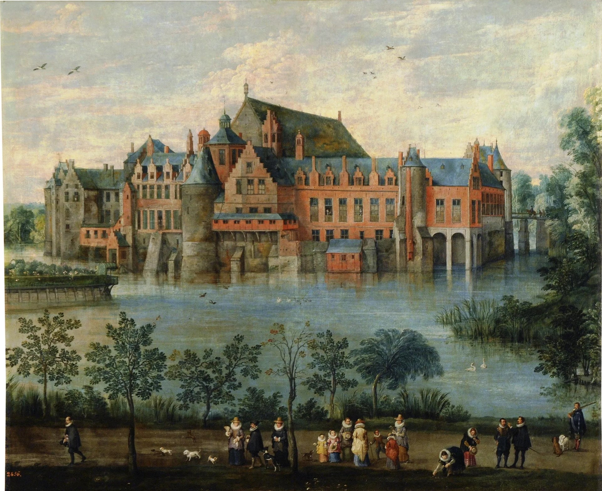 Le château de Tervuren avec les archiducs Albert et Isabelle - Jan Brueghel le Jeune image 1 copie peinte à la main à l’huile