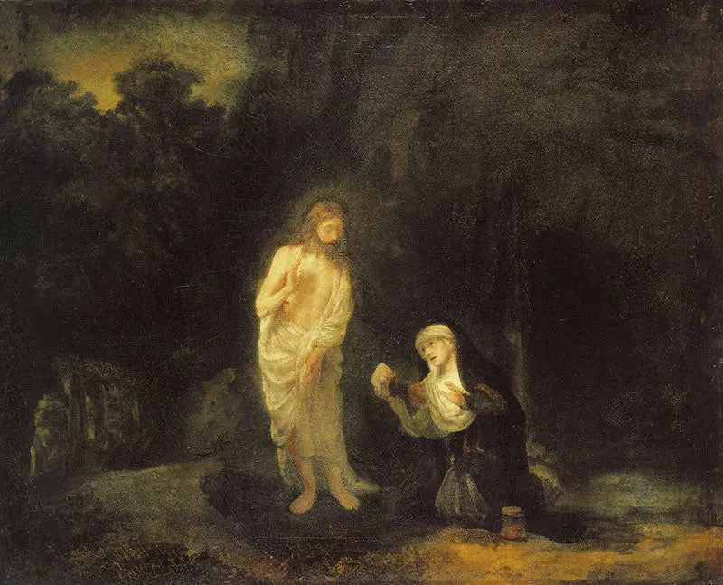Le Christ apparaissant à Marie-Madeleine, « Noli me tangere » - Rembrandt image 1 reproduction d’œuvre d’art à l’huile