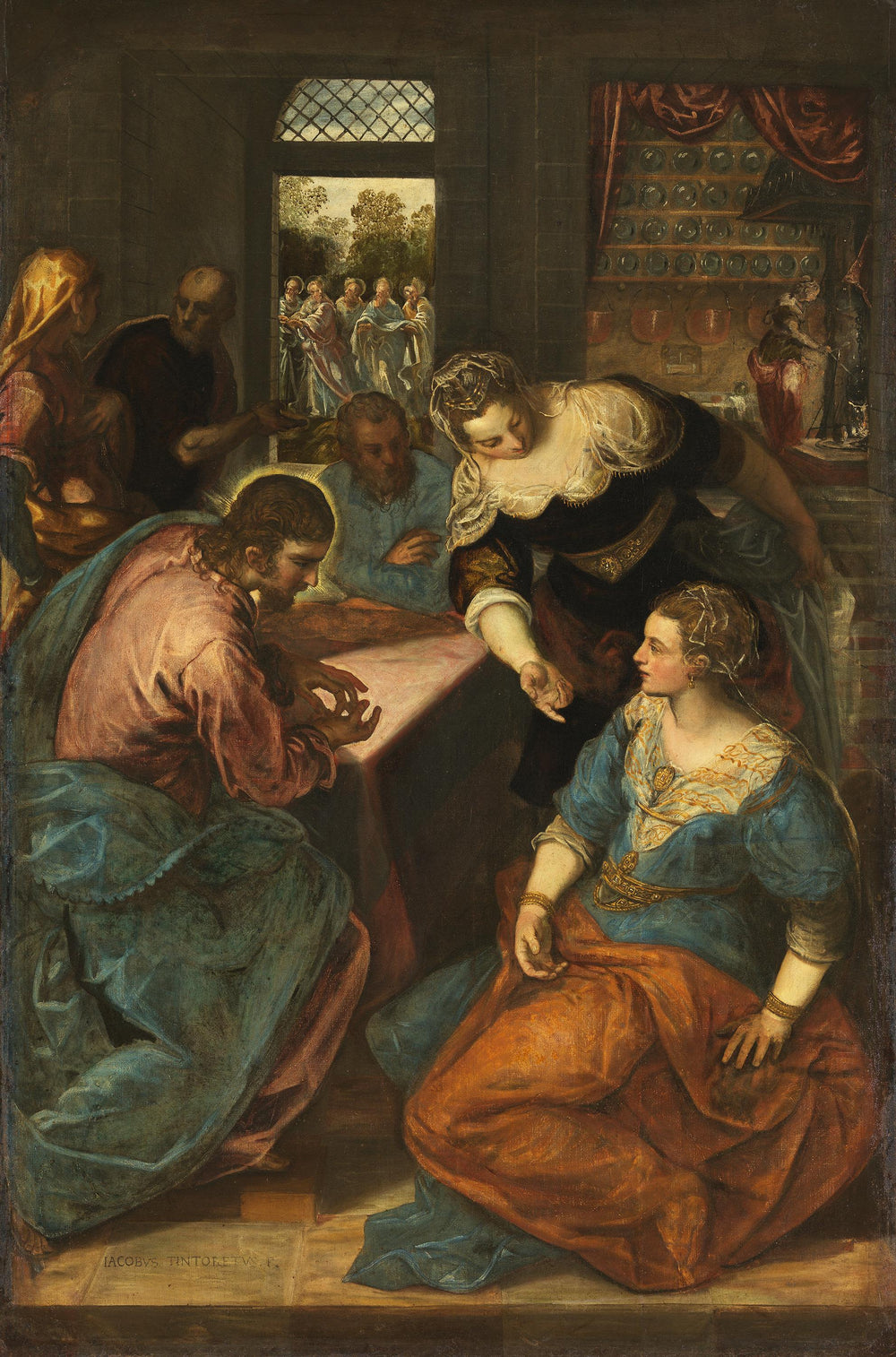 Le Christ dans la maison de Marthe et Marie - Jacopo Tintoretto - Alpha Reproduction
