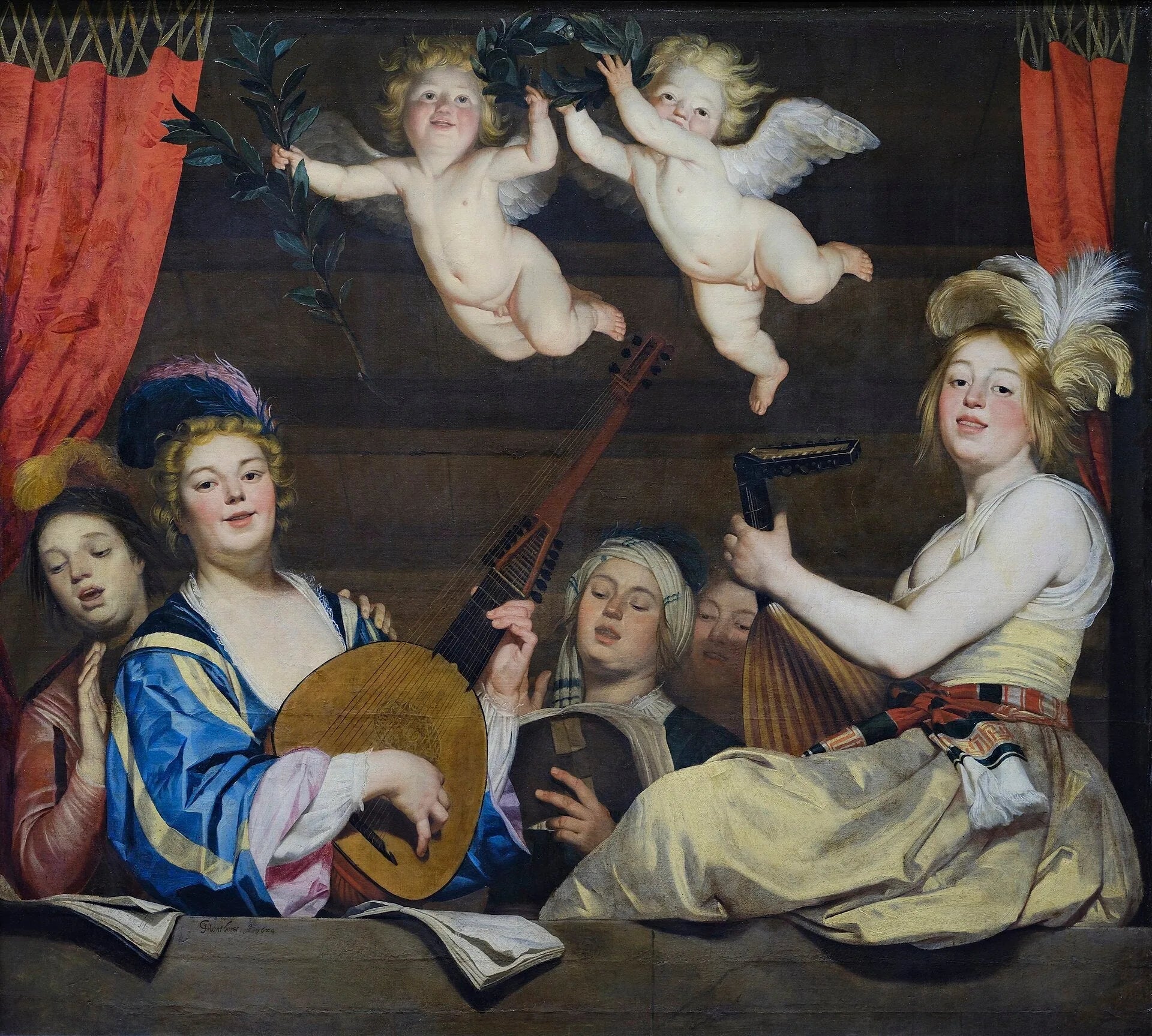 Le Concert - Gerrit van Honthorst image 1 reproduction d’œuvre d’art à l’huile