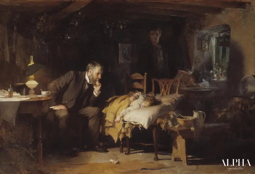 Le Docteur - Luke Fildes - Reproductions de tableaux et peintures haut de gamme