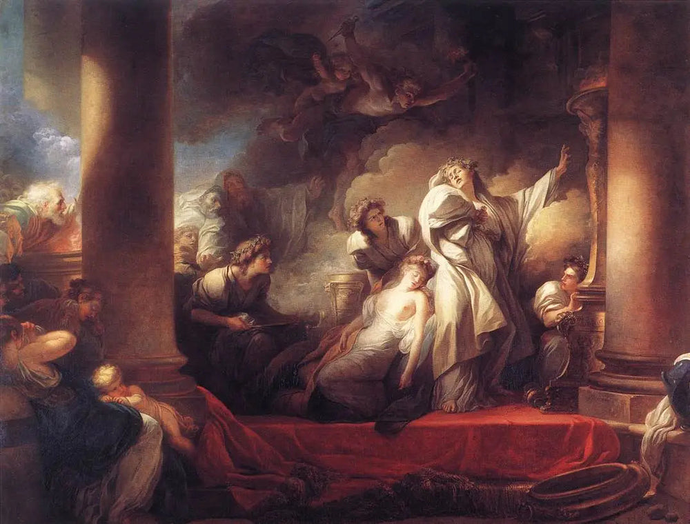 Le grand prêtre Corésus se sacrifie pour sauver Callirhoé - Jean-Honoré Fragonard - Alpha Reproduction
