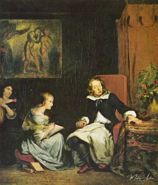 Le Milton raconte à ses filles le paradis perdu - Eugène Delacroix - Reproductions de tableaux et peintures haut de gamme