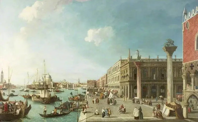 Le Molo, Venise, vue vers l'ouest - Canaletto image 1 copie de tableau peinte à la main