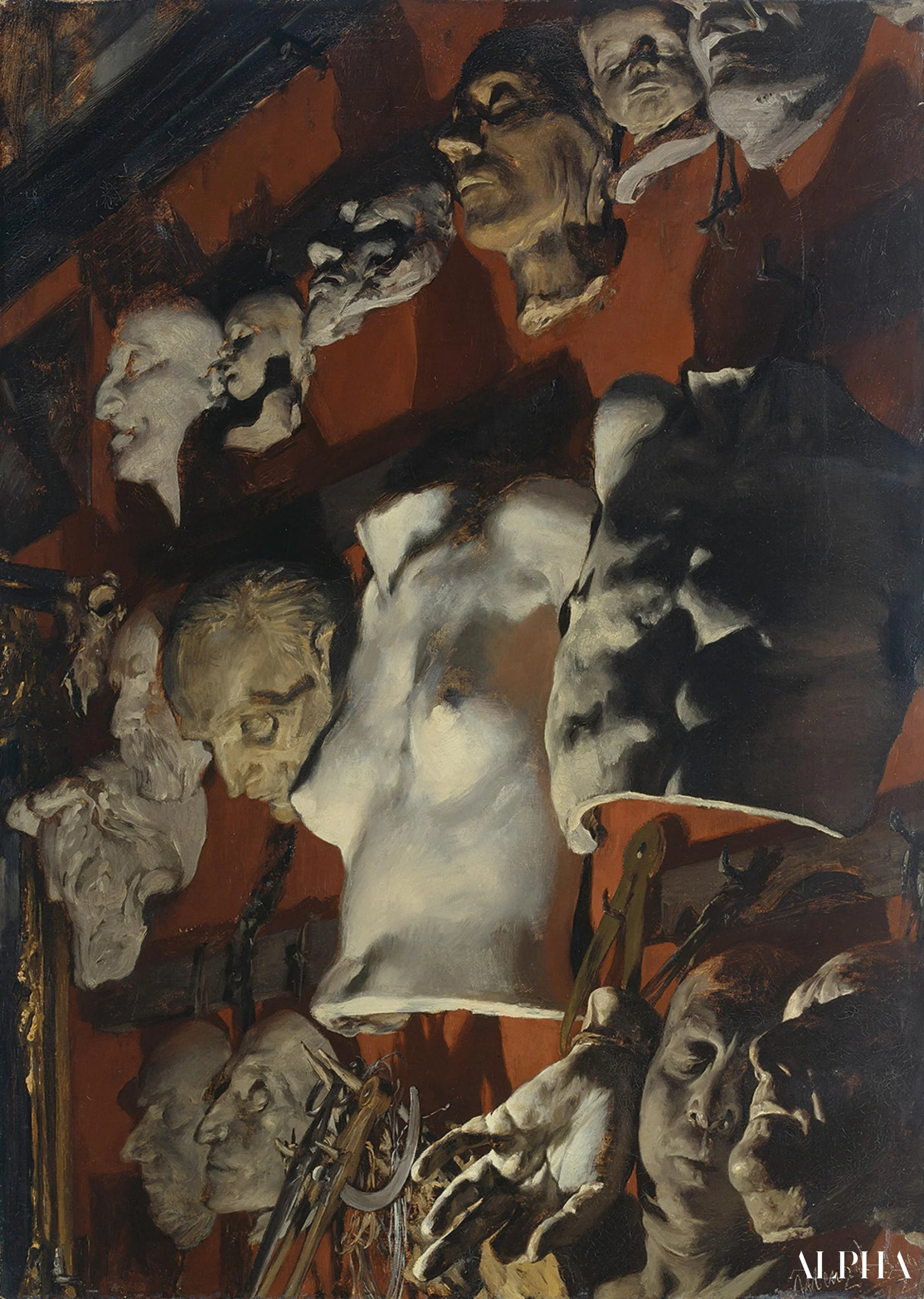 Reproduction du tableau « Le mur du studio - Adolph von Menzel » par Alpha Reproduction en peinture à l’huile