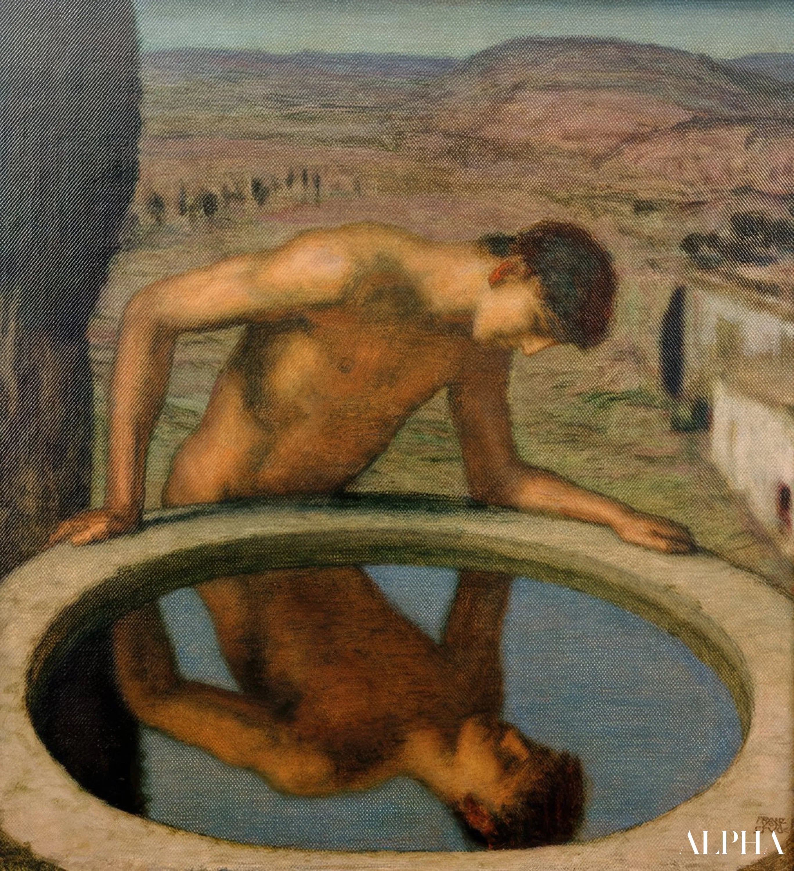 Reproduction du tableau « Le Narziss - Franz Von Stuck » par Alpha Reproduction en peinture à l’huile