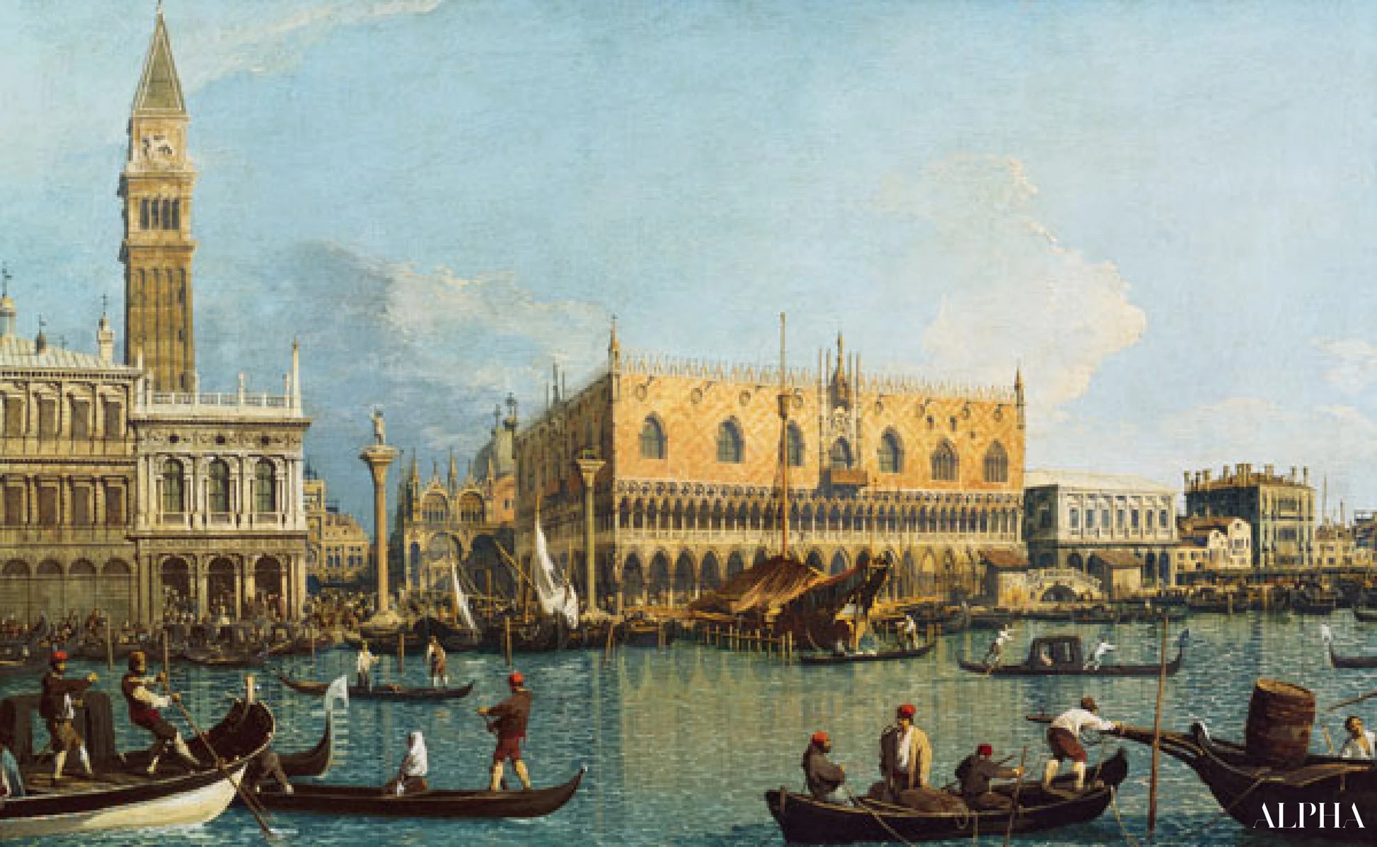 Le palais des Doges avec la Piazzetta - Giovanni Antonio Canal - Reproductions de tableaux et peintures haut de gamme