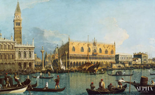 Le palais des Doges avec la Piazzetta - Giovanni Antonio Canal - Reproductions de tableaux et peintures haut de gamme