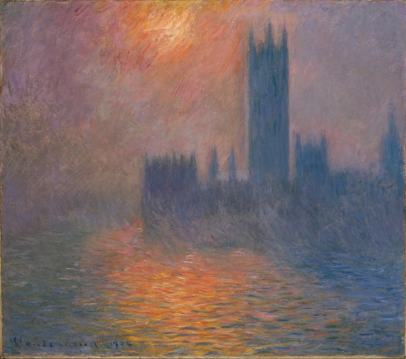 הפרלמנט, שקיעת שמש - Claude Monet