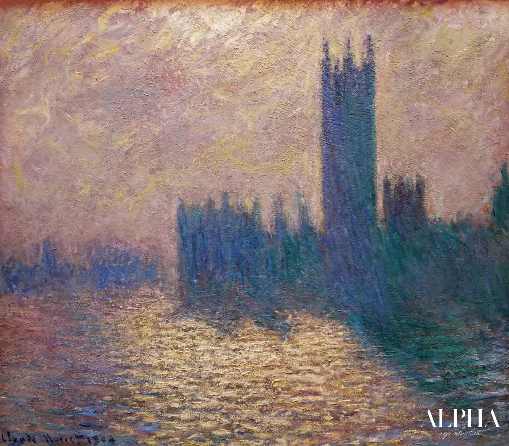 Le Parlement de Londres. Ciel d'orage (W 1605) - Claude Monet - Reproductions de tableaux et peintures haut de gamme