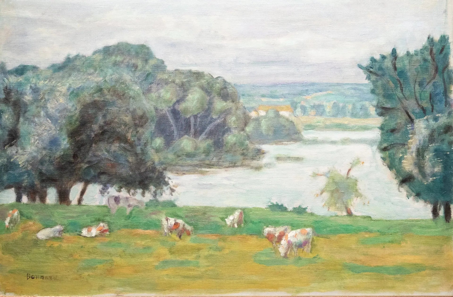 Le pâturage, bord de Seine - Pierre Bonnard image 1 reproduction artisanale de tableau