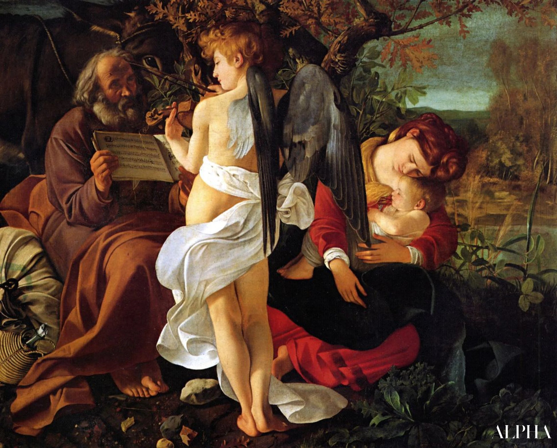 Le repos lors de l'exode d'Egypte - Caravage - Reproductions de tableaux et peintures haut de gamme