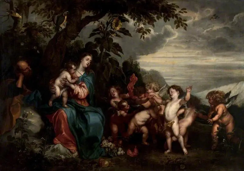 Le repos pendant la fuite en Égypte - Antoine van Dyck image 1 copie peinte à la main à l’huile
