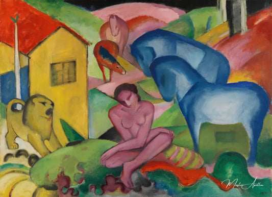 Le rêve - Franz Marc - Reproductions de tableaux et peintures haut de gamme