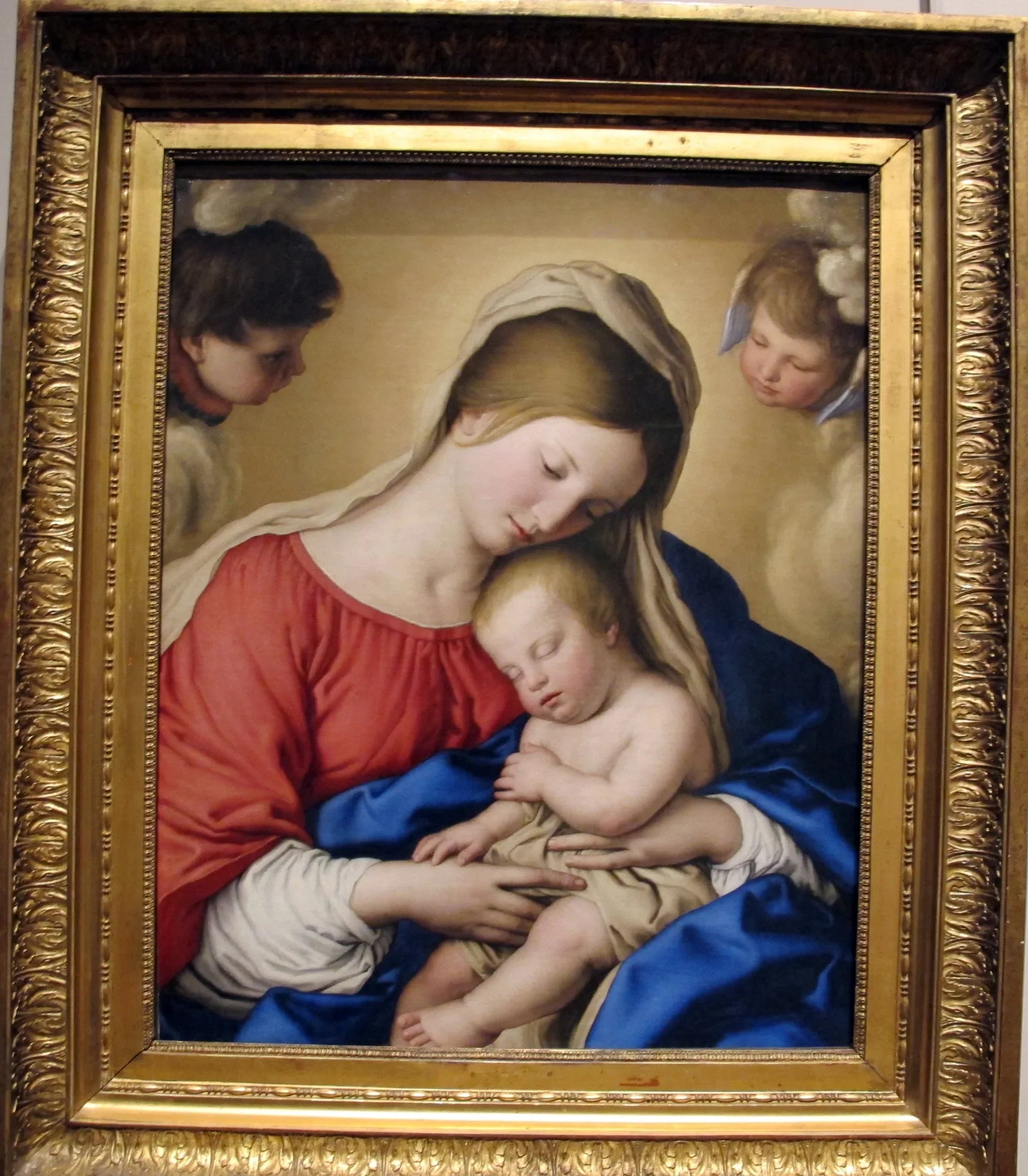 Le Sommeil de l'Enfant Jésus - Giovanni Battista Salvi image 1 copie peinte à la main à l’huile