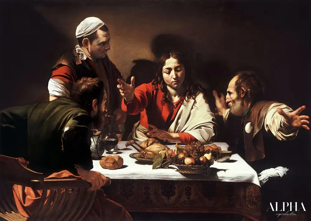 Le Souper à Emmaüs - Caravage - Reproductions de tableaux et peintures haut de gamme