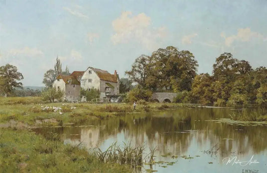 Le vieux moulin à eau - Edward Wilkins Waite - Reproductions de tableaux et peintures haut de gamme