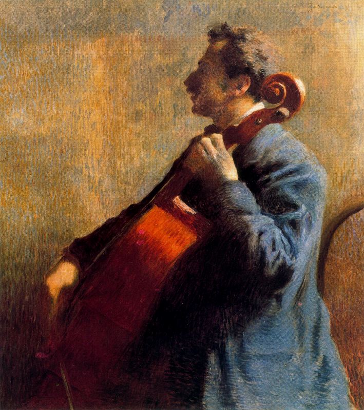 Le violoncelliste - Federico Zandomeneghi image 1 reproduction d’œuvre d’art à l’huile
