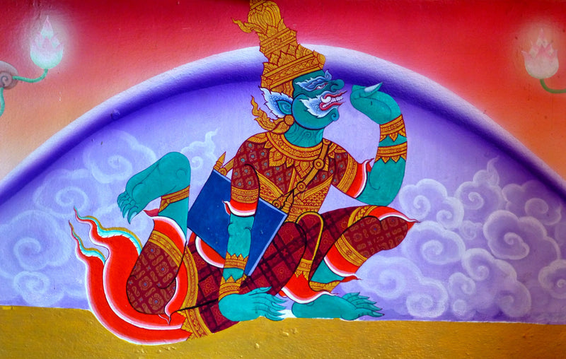 Le Yakkha devant le Bouddha - Artiste thaïlandais anonyme