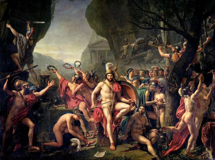 Léonidas aux Thermopyles - Jacques-Louis David image 1 copie de tableau peinte à la main
