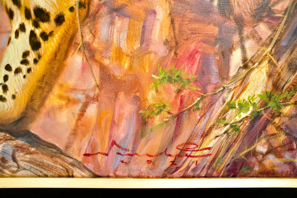 Léopard dans un arbre | 150 x 100 cm image 18 reproduction artisanale de tableau
