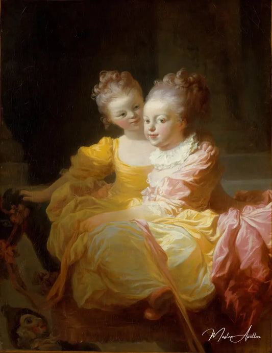 Les deux soeurs - Jean-Honoré Fragonard - Reproductions de tableaux et peintures haut de gamme