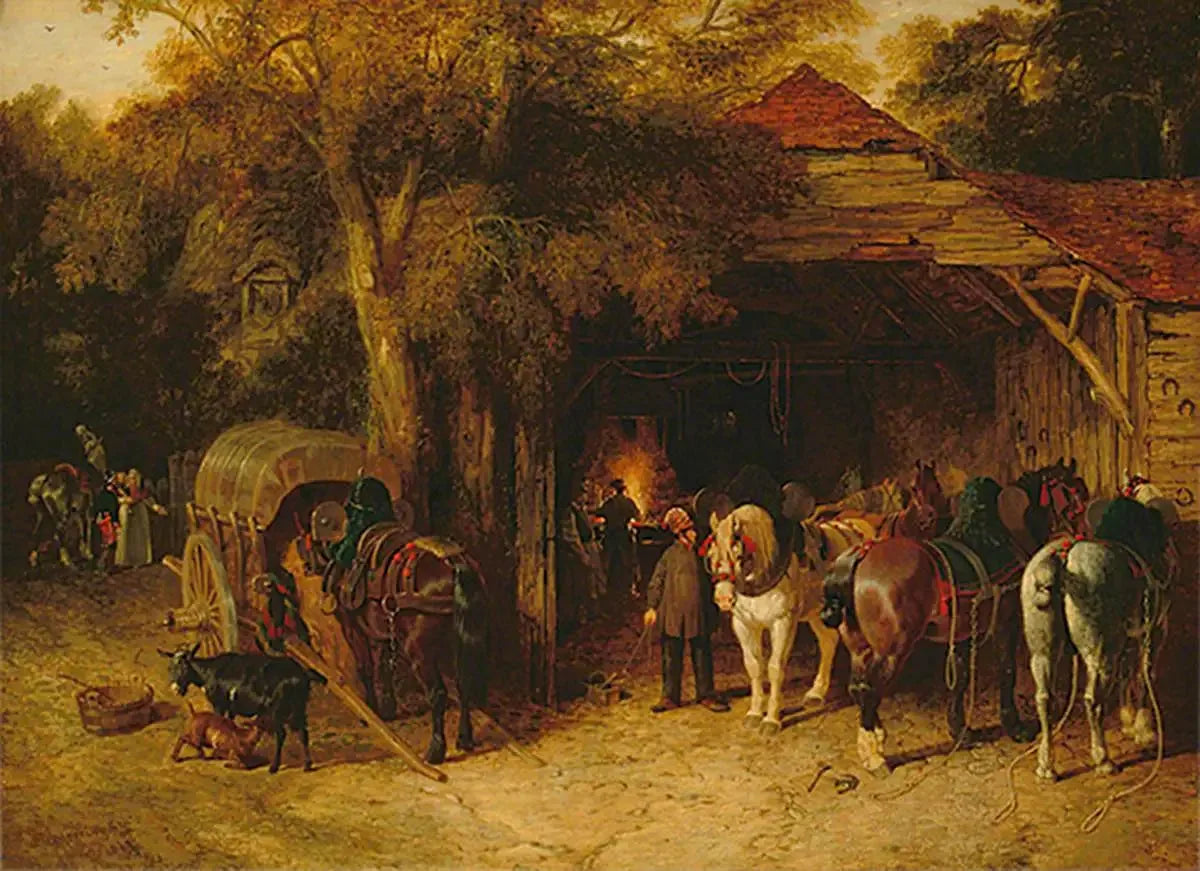 Les forgerons - John Frederick Herring, Sr. image 1 tableau peint à l’huile sur toile