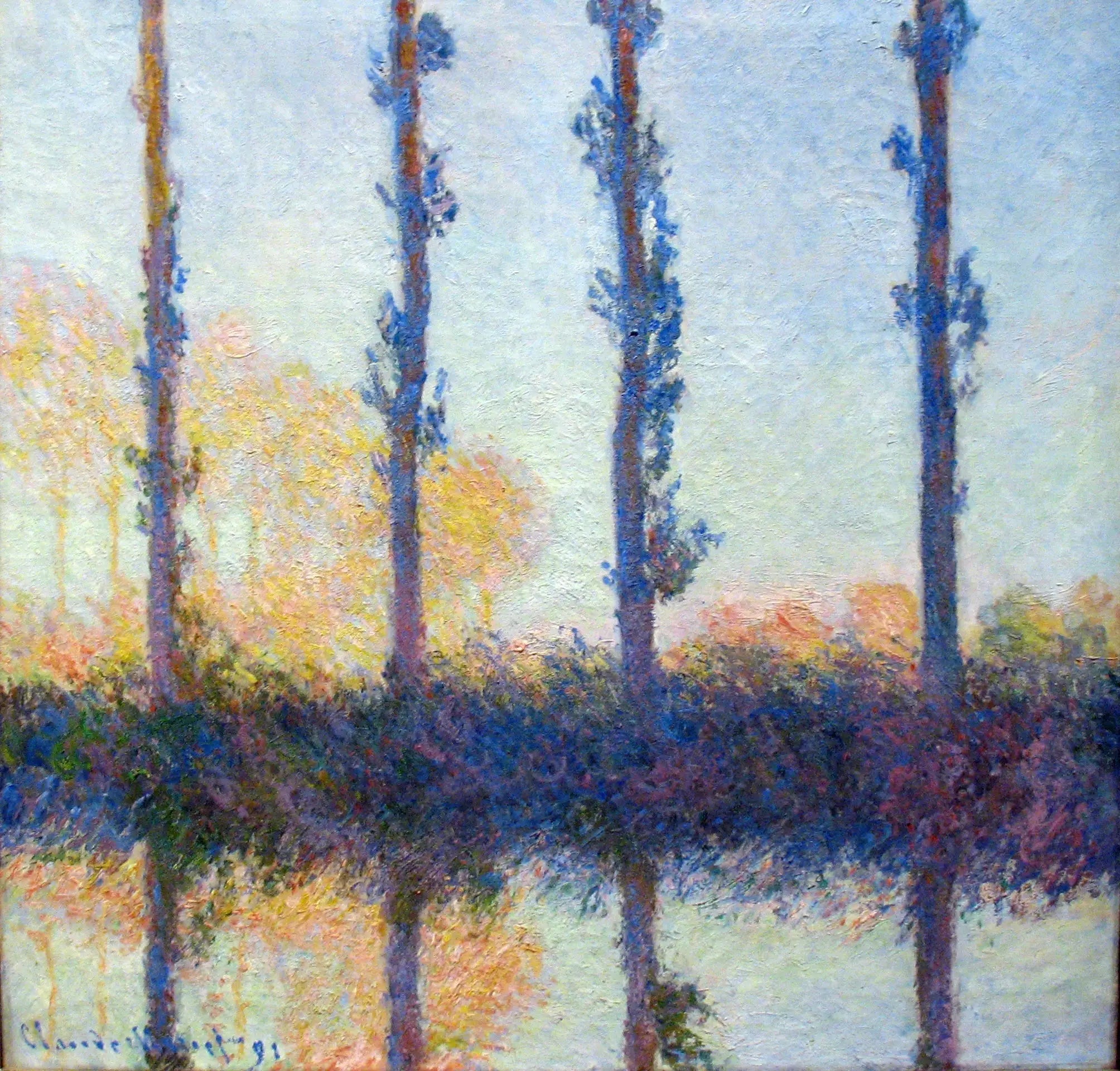 Les quatre arbres - Claude Monet image 1 reproduction artisanale de tableau
