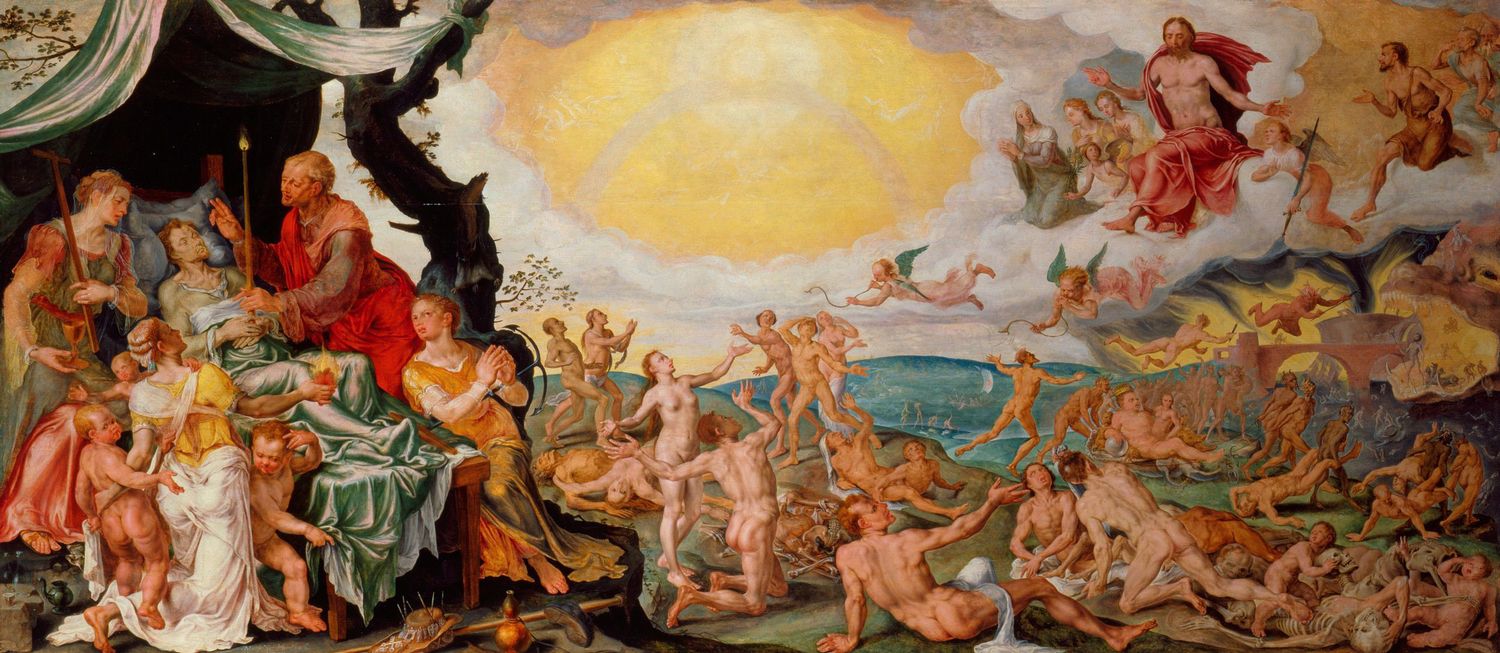 Les quatre dernières choses - Maarten van Heemskerck image 1 reproduction de peinture à l’huile