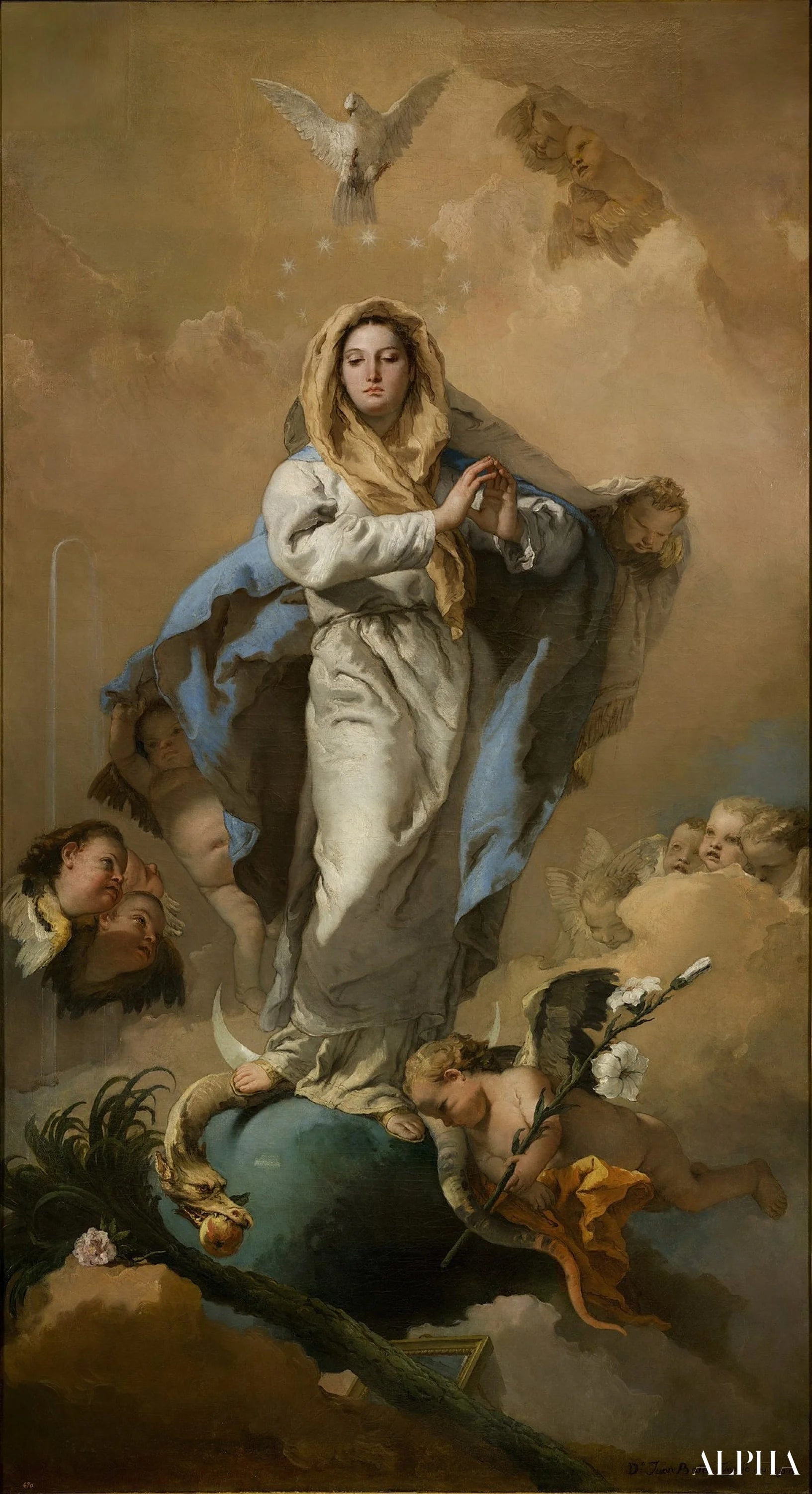 Reproduction du tableau « L'Immaculée Conception - Giambattista Tiepolo » par Alpha Reproduction en peinture à l’huile