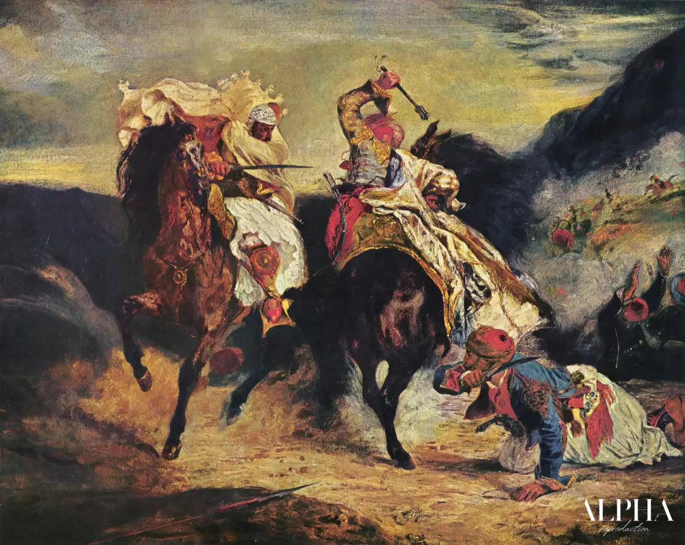 Lutte du Giaur avec le Pascha - Eugène Delacroix - Reproductions de tableaux et peintures haut de gamme