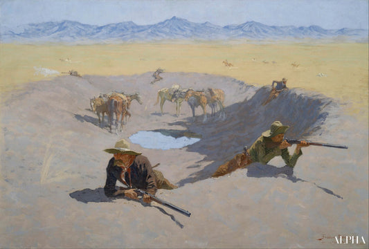 Lutte pour le trou d'eau - Frederic Remington - Reproductions de tableaux et peintures haut de gamme