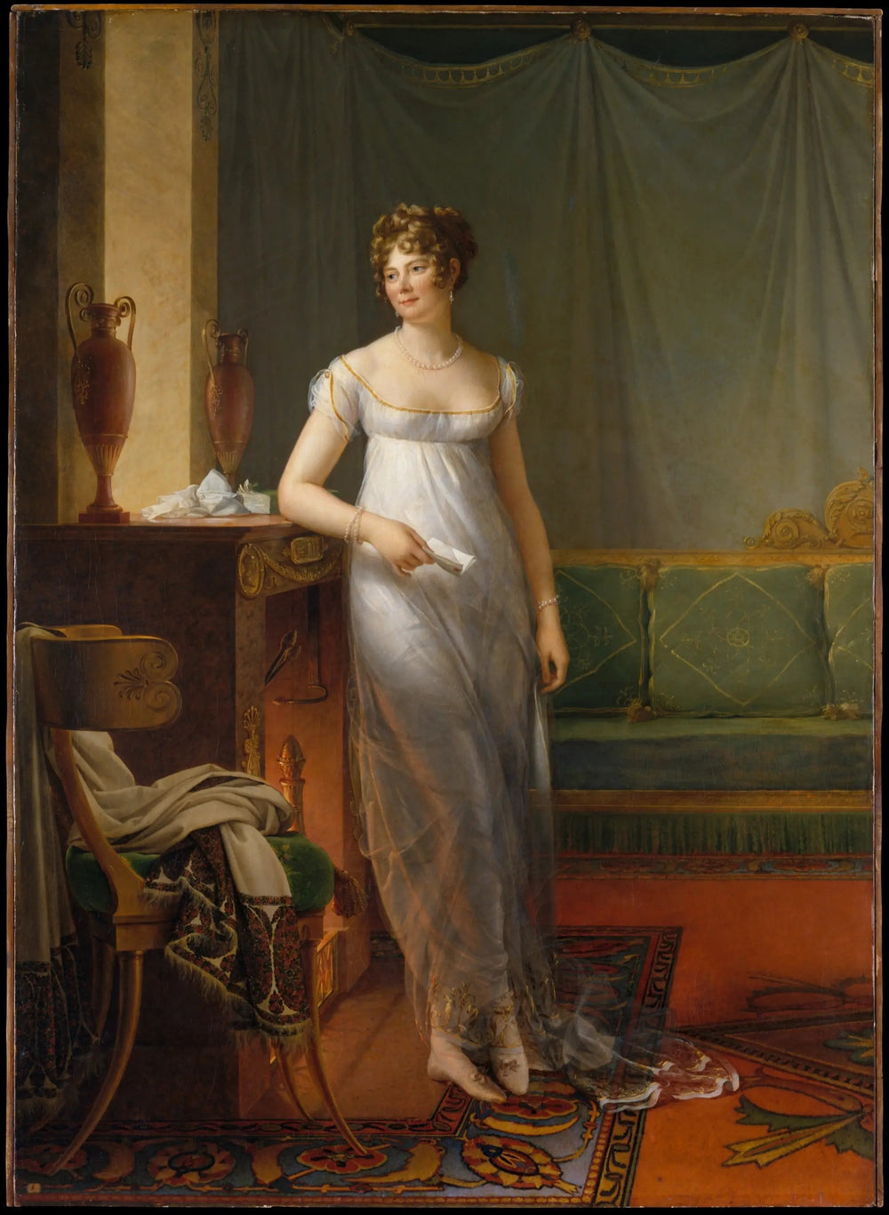 Madame Charles Maurice de Talleyrand Périgord (1761–1835) - François Gérard image 1 reproduction artisanale de tableau