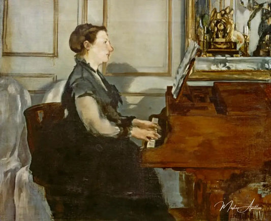 Madame Manet au piano - Edouard Manet - Reproductions de tableaux et peintures haut de gamme