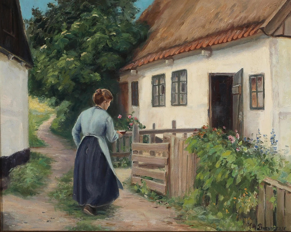 Maison de la couturière à Lille Næstved. - H. A. Brendekilde - Alpha Reproduction