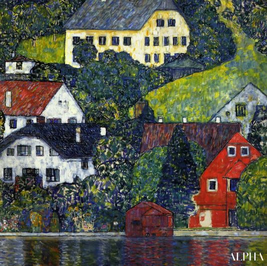 Maisons à Unterach sur l'Attersee - Gustav Klimt - Reproductions de tableaux et peintures haut de gamme