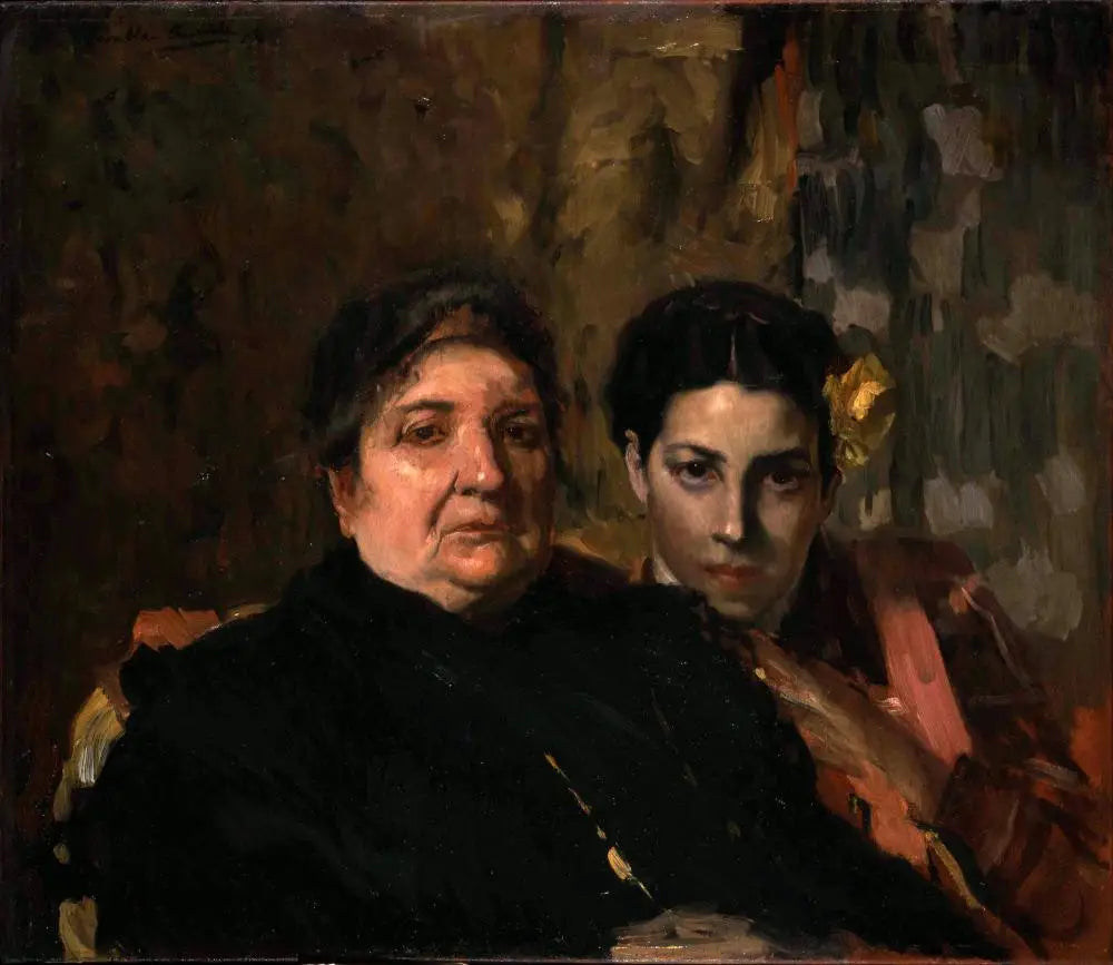 María et sa grand-mère - Joaquín Sorolla image 1 tableau peint à l’huile sur toile
