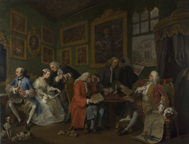 Mariage à la mode : 1, Le règlement du mariage - William Hogarth
