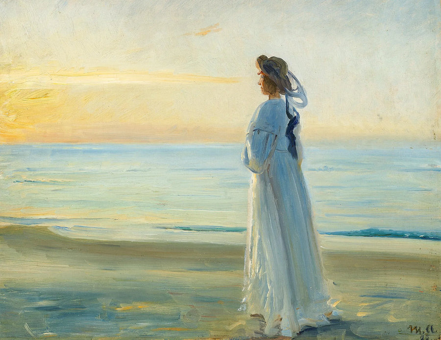מארי דינסן צועדת ב-Skagen Nordstrand. -מייקל פיטר אנשר