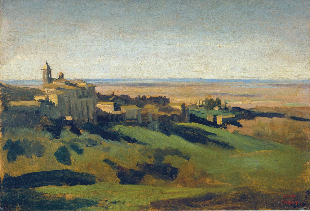 Marino, vue générale. Le matin - Jean-Baptiste Camille Corot image 1 reproduction réalisée par Alpha Reproduction
