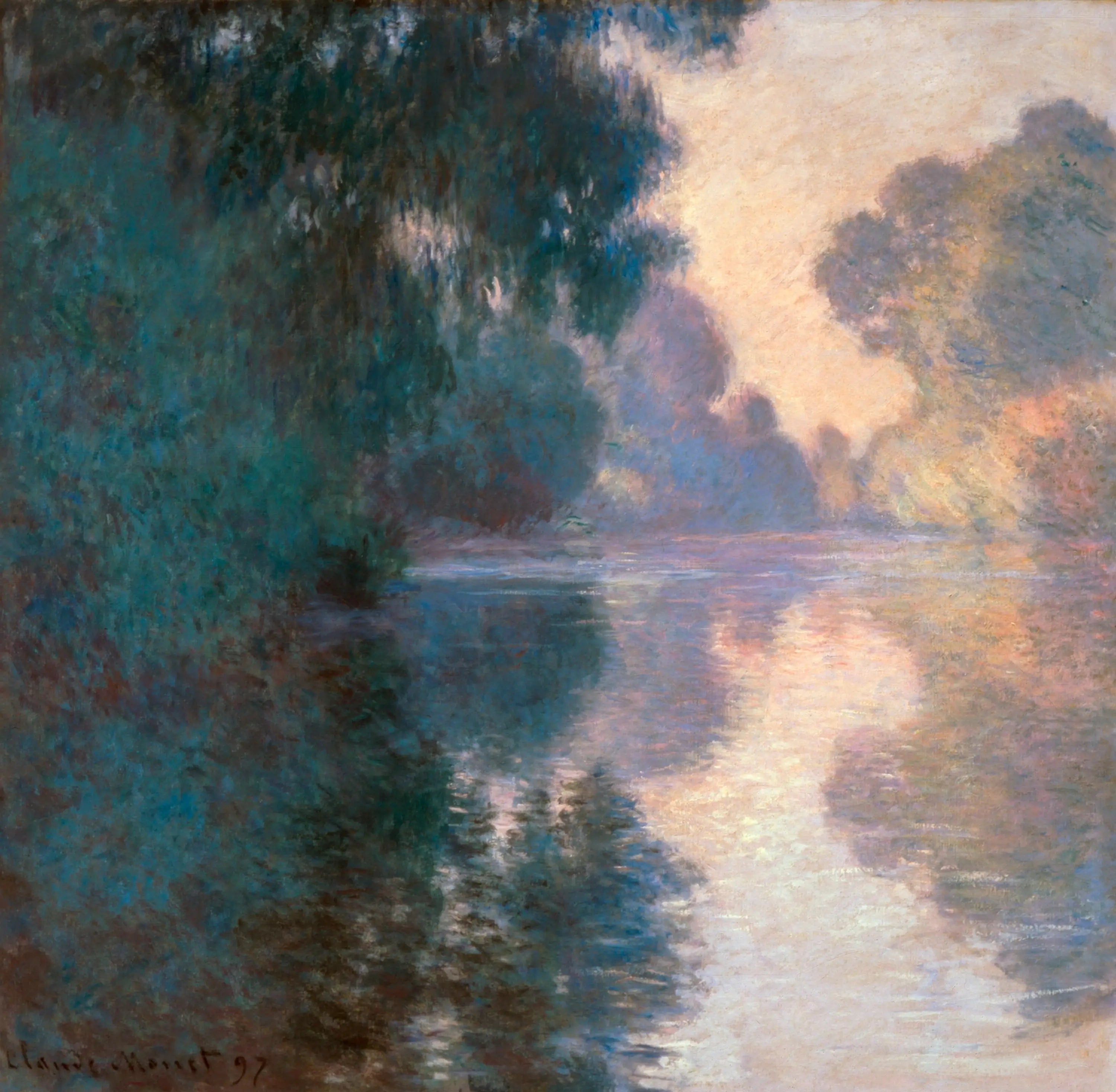 Reproduction du tableau « Matin sur la Seine, beau temps - Claude Monet » par Alpha Reproduction en peinture à l’huile