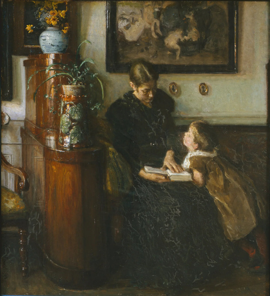 Moder skal עשה עוול. Kunstnerens hustru og barn - Viggo Johansen