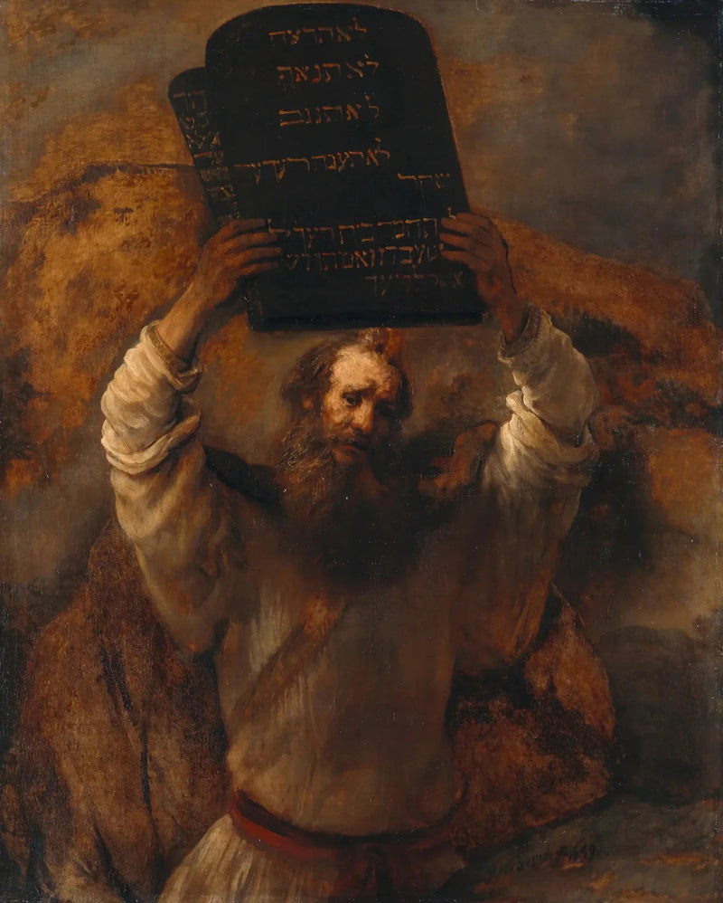 משה שובר את לוחות התורה - רמברנדט