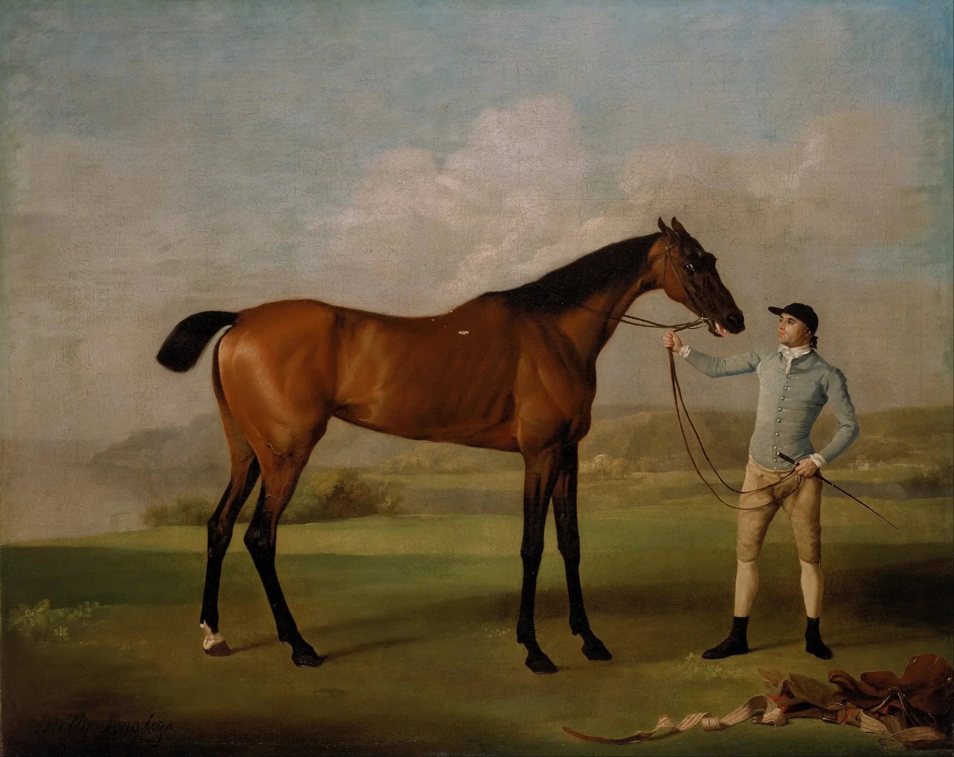 Molly longues jambes avec son jockey - George Stubbs image 1 reproduction de peinture à l’huile