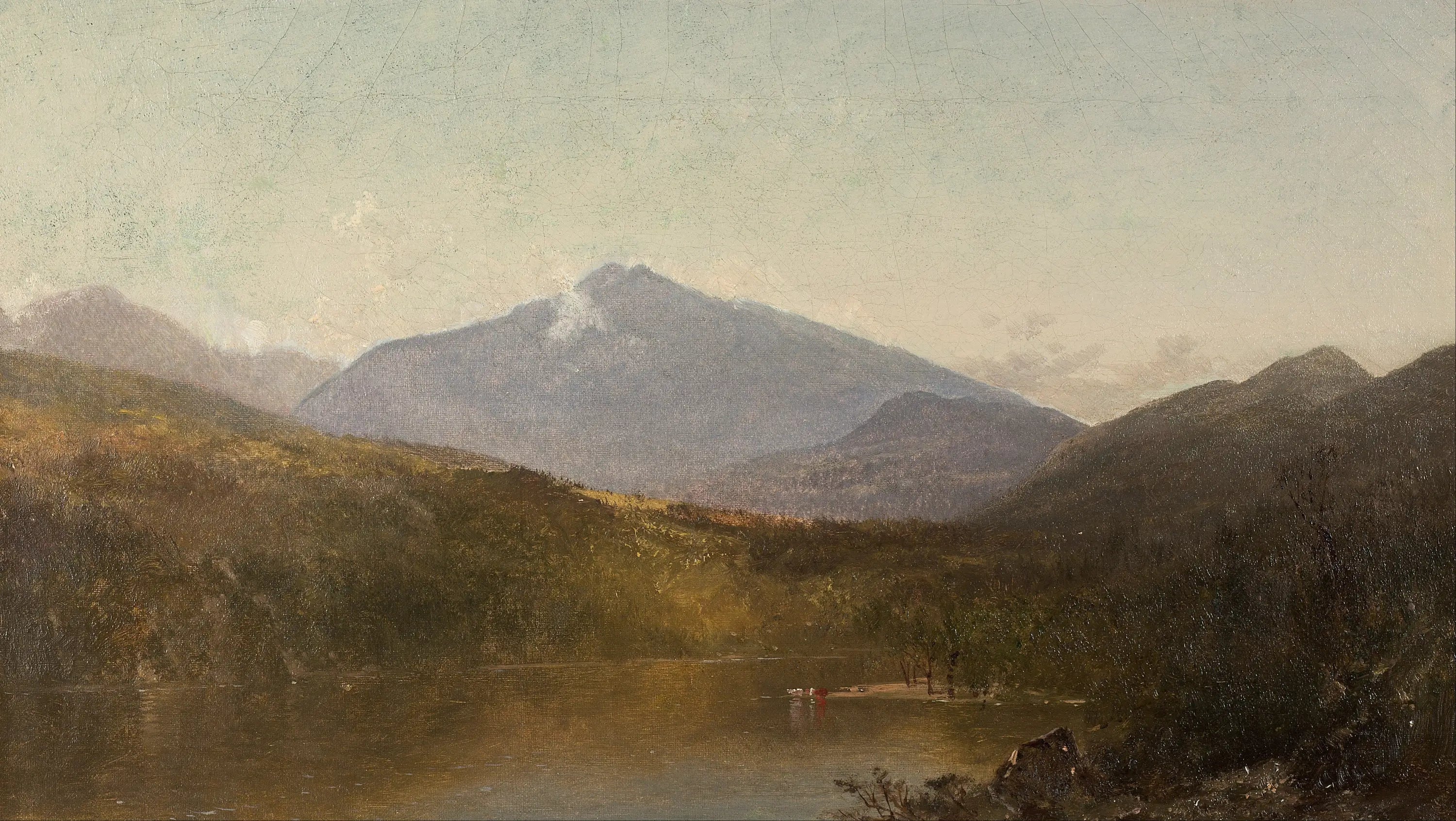 Montagnes Blanches depuis Shelburne, NH - John Frederick Kensett image 1 copie de tableau peinte à la main