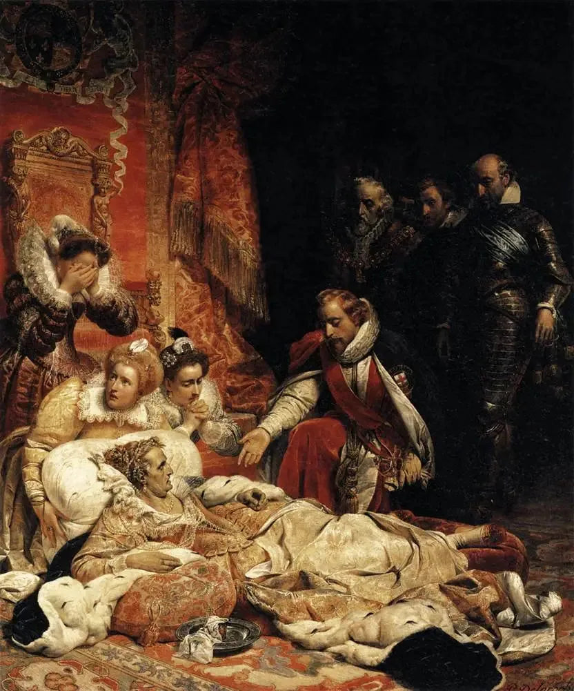 Mort d'Elisabeth, reine d'Angleterre, en 1603 - Paul Delaroche image 1 tableau peint à l’huile sur toile