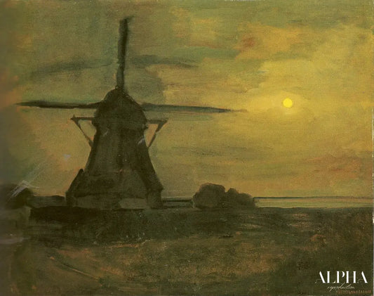 Moulin de l'est au clair de lune - Mondrian - Reproductions de tableaux et peintures haut de gamme