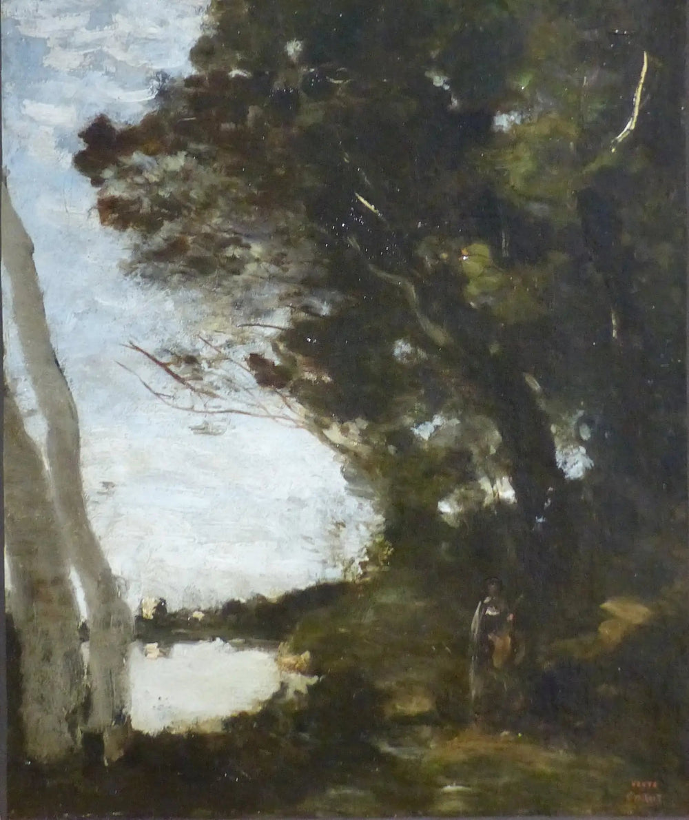 Muse sous bois - Jean-Baptiste Camille Corot image 1 copie peinte à la main à l’huile